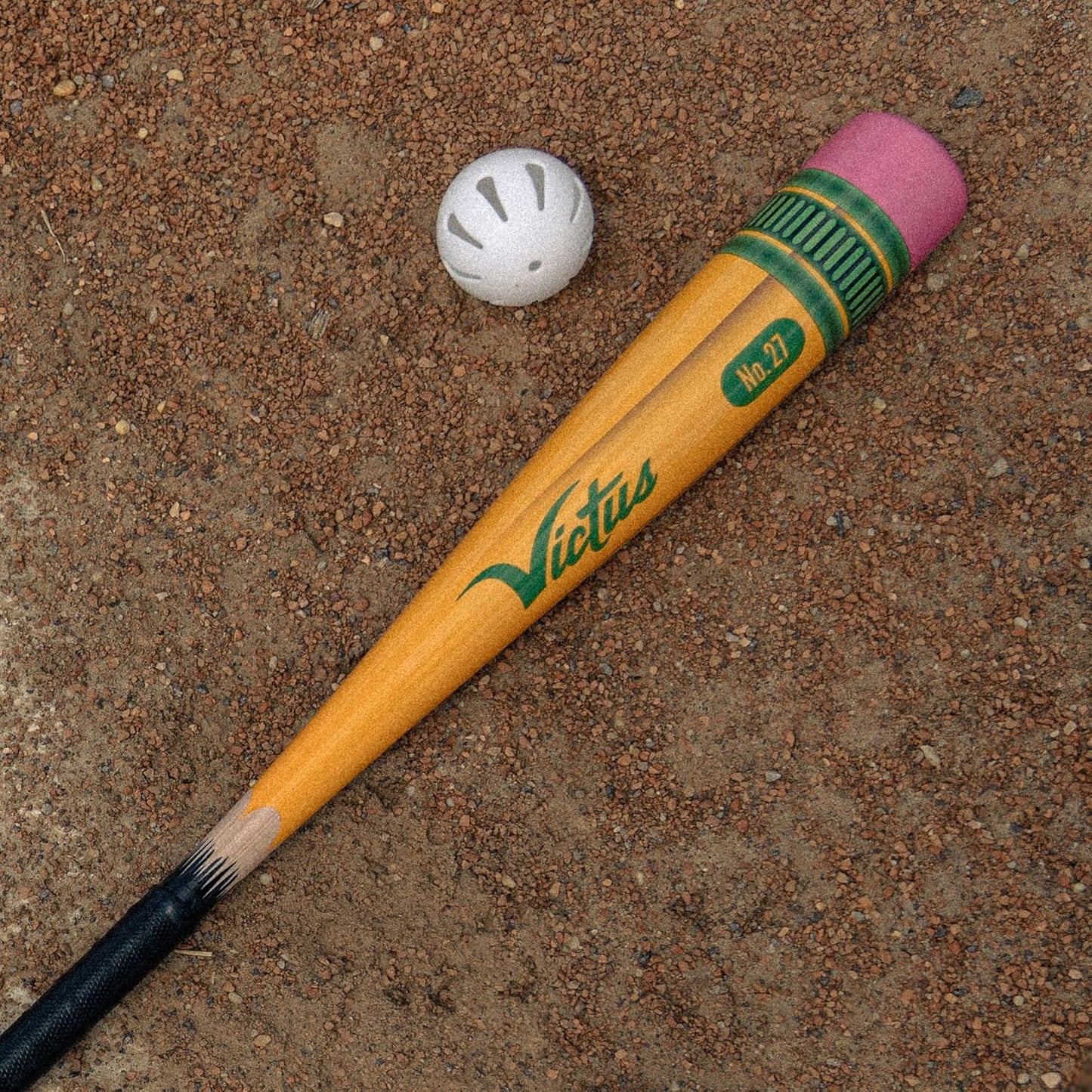 Victus Yardstick, Plastic Baseball Bat for Kids with Custom Plastic Ball, for Use on Turf or Grass, 2 5/8” Barrel and Soft Touch Grip, Lightweight Backyard Baseball Set, 32”
