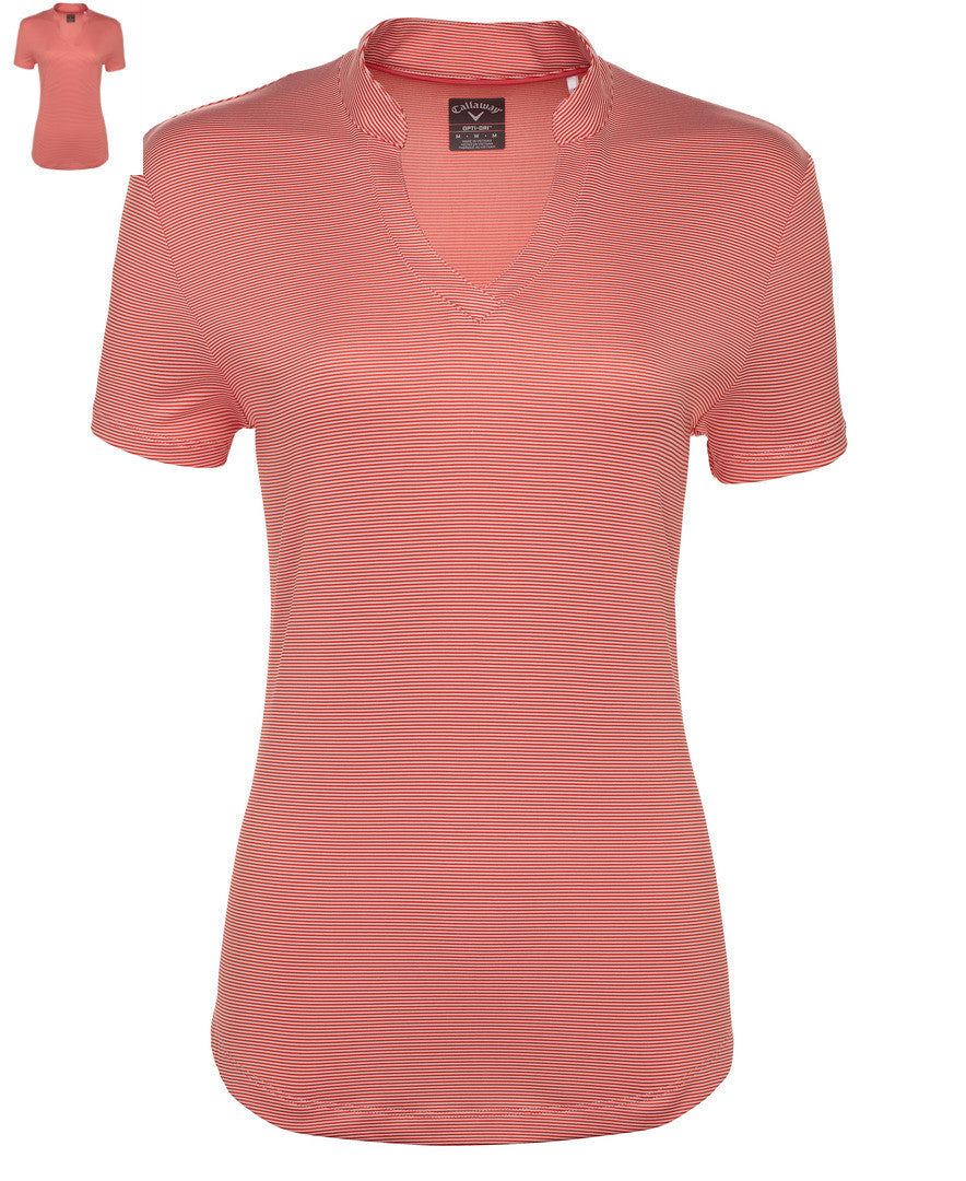 Ladies Fine Line Stripe Polo