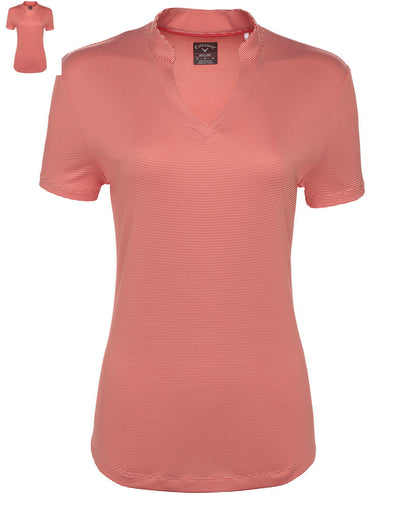 Ladies Fine Line Stripe Polo