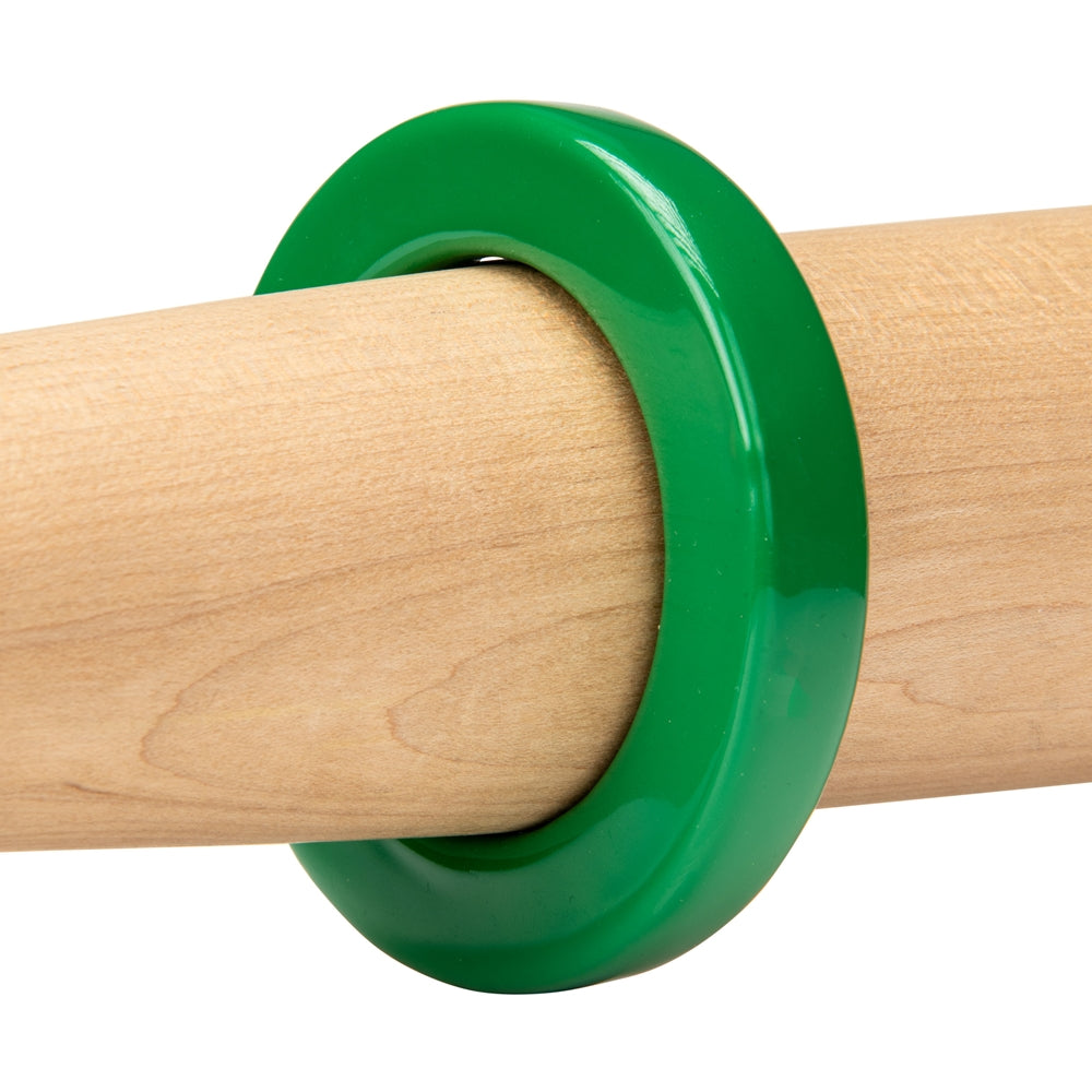 baseball bat with Champro bat weight in green color on white background