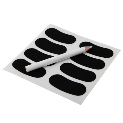 Eye Black Stickers with white pencil on white background