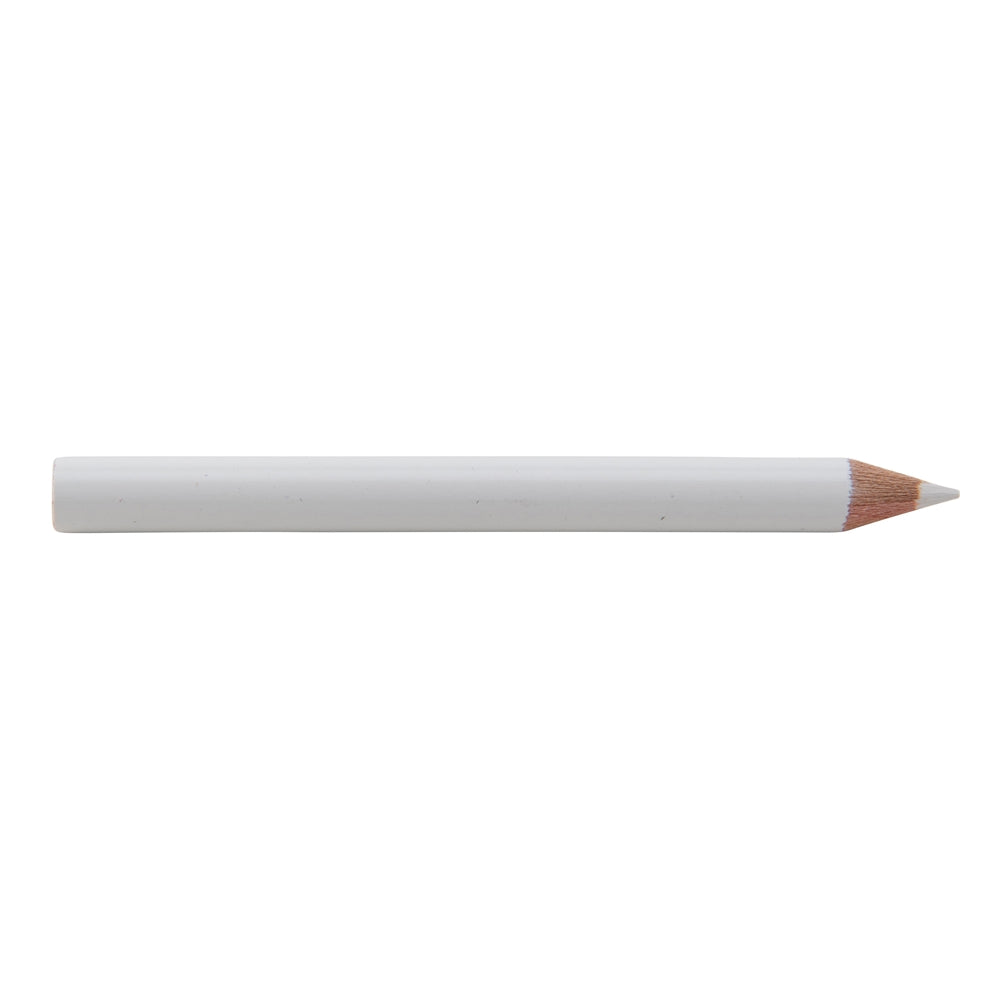 White pencil with a white tip used with Eye Black Stickers on a white background