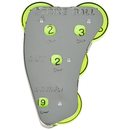 4-dial Steel Indicator pitching machine with green numbers on a white background