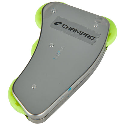 Gray and green 4-dial Steel Indicator with 'Champro' branding on a white background