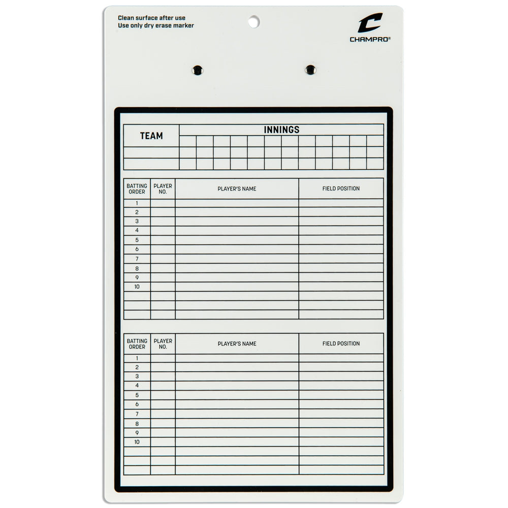 Champro Baseball / Softball Coach's Board - Dry Erase With Marker