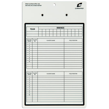 Champro Baseball / Softball Coach's Board - Dry Erase With Marker