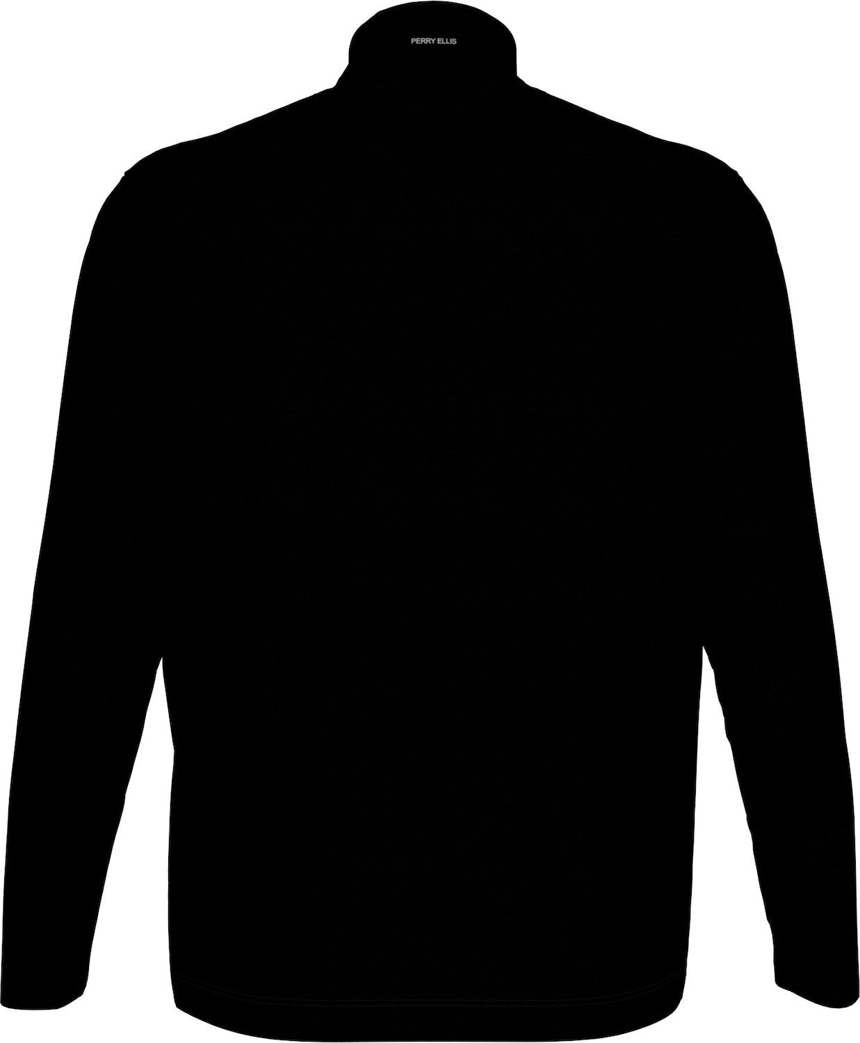 Black silhouette of a long-sleeve shirt on a white background