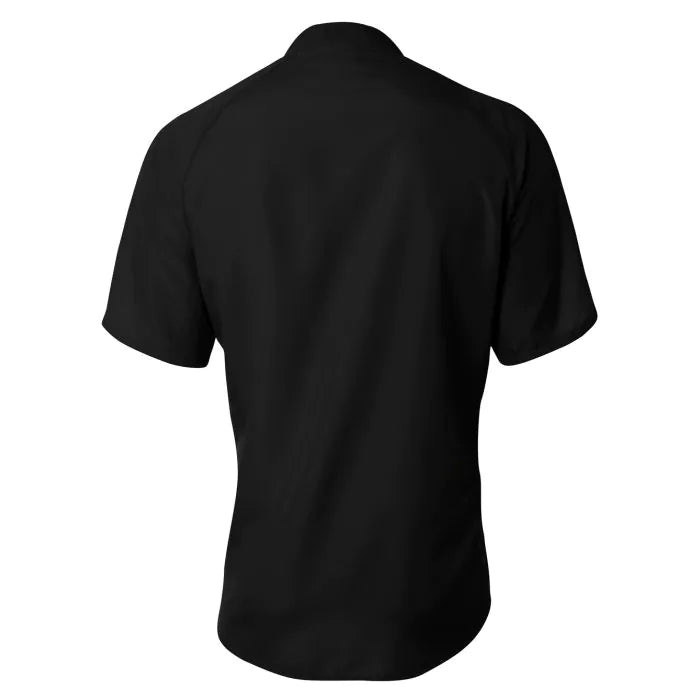 black BP batting jacket Coaches with white accents back view on a white background