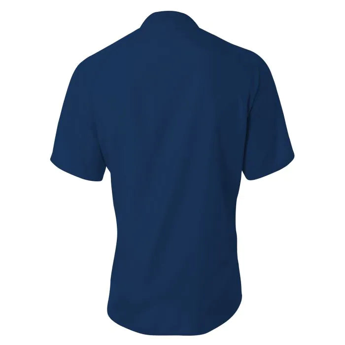 navy blue BP batting jacket Coaches with white accents back view on a white background