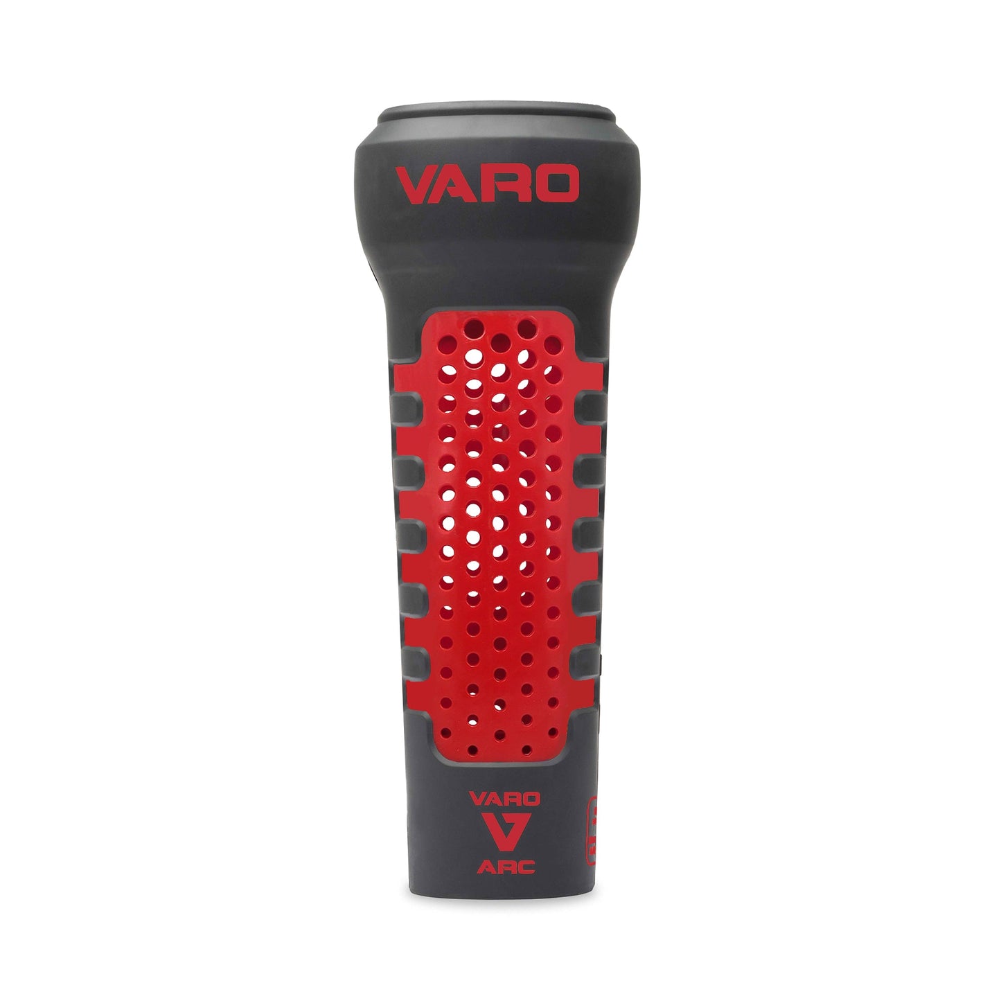 red and graphite colored  Varo ARC Bat Weight 12 Oz on white background