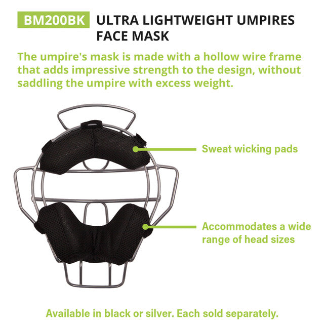 Champion Ultra Lightweight Umpire Face Mask With Drytek
