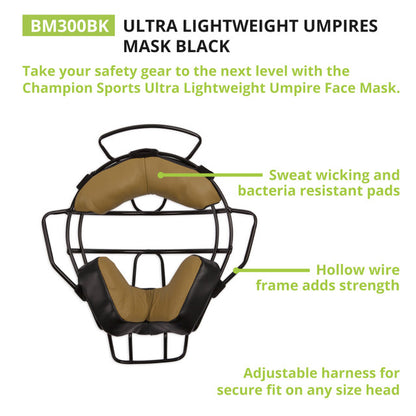 Champion Ultra Lightweight Umpire Face Mask With Everclean