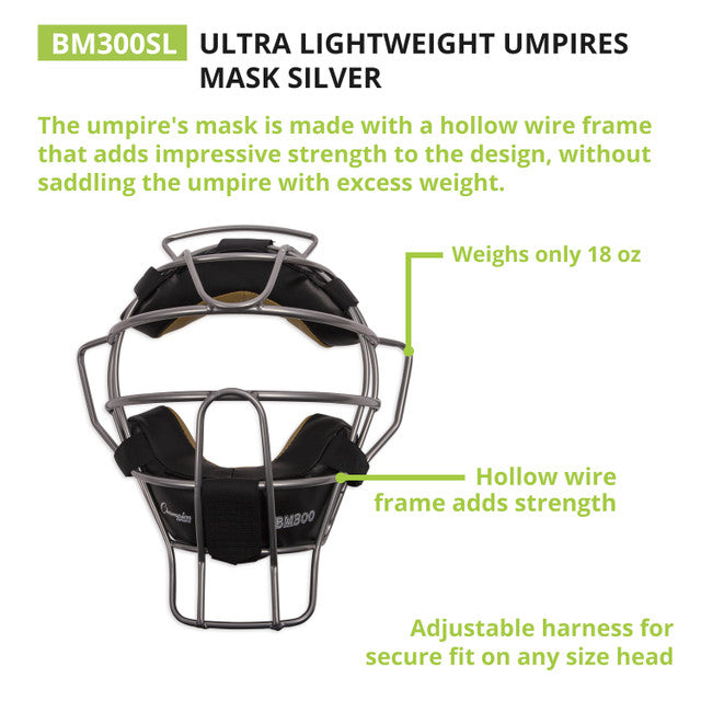 Champion Ultra Lightweight Umpire Face Mask With Everclean