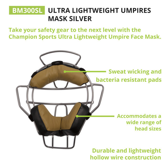 Champion Ultra Lightweight Umpire Face Mask With Everclean