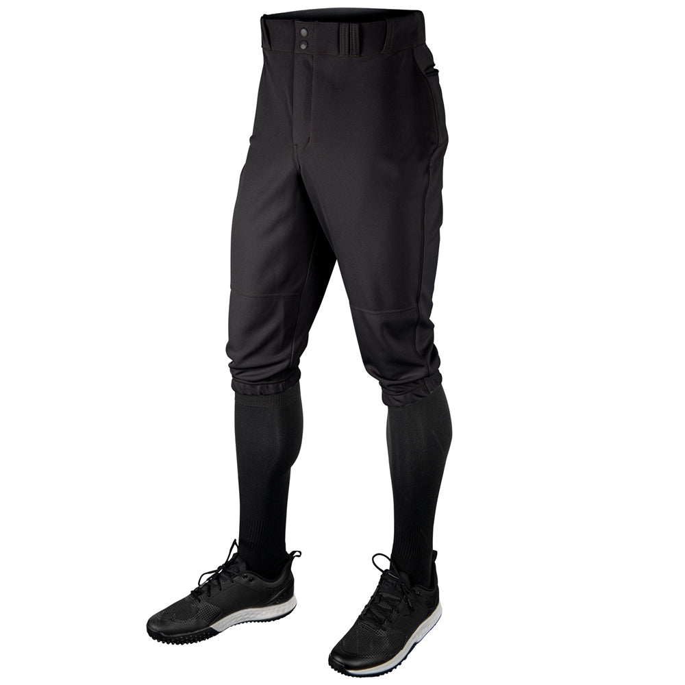 Black Champro MVP Knicker pants with black shoes on a white background