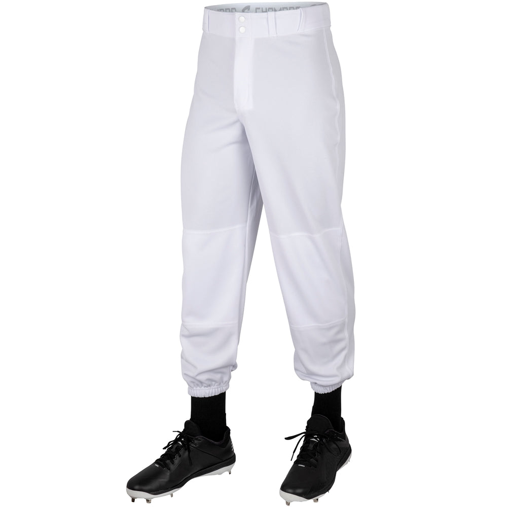 white MVP Classic Baseball Pant front view on white background