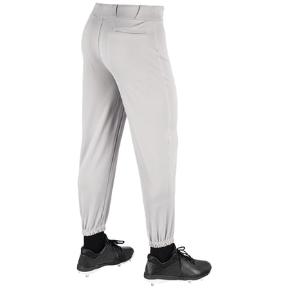 Light gray MVP Classic baseball pants with black cleats on a white background
