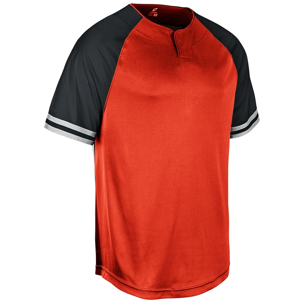 Champro Show 2 Button youth Jersey in orange and black color pattern on a white background
