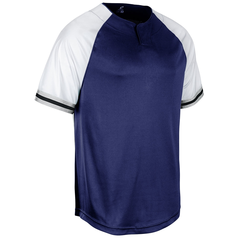 Champro Show 2 Button youth Jersey in purple and white color pattern on a white background