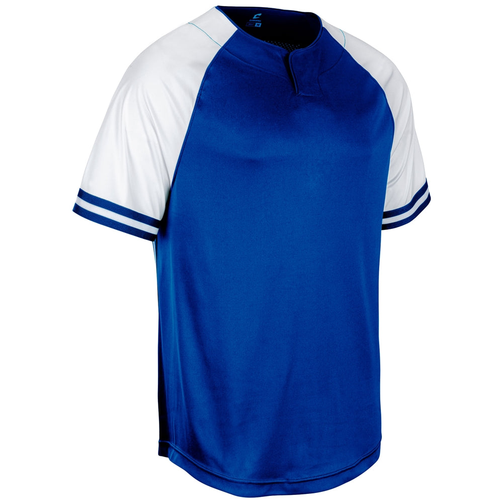 Champro Show 2 Button youth Jersey in royal and white color pattern on a white background