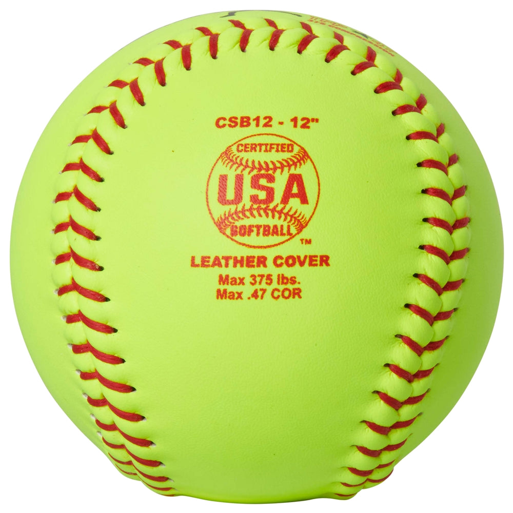 Asa/usa Softball 12" Fast Pitch - Leather Cover .47 Cor