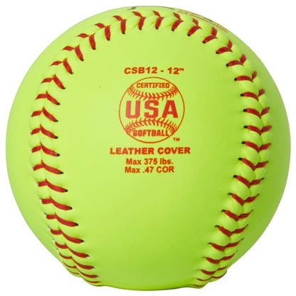 Asa/usa Softball 12" Fast Pitch - Leather Cover .47 Cor