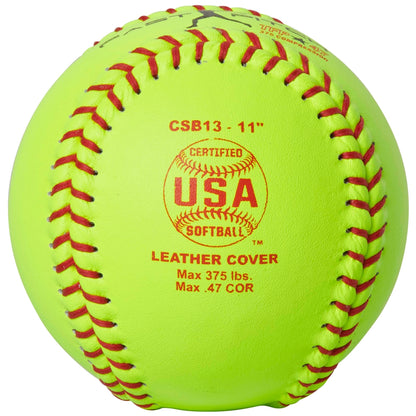 Asa/usa Softball 11" Fast Pitch - Leather Cover .47 Cor