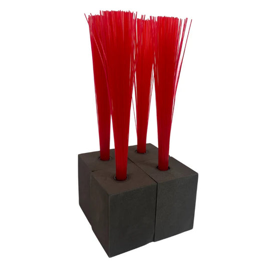 pack of 4 Markwort Foam Base Plugs with Bristels in red color on white background