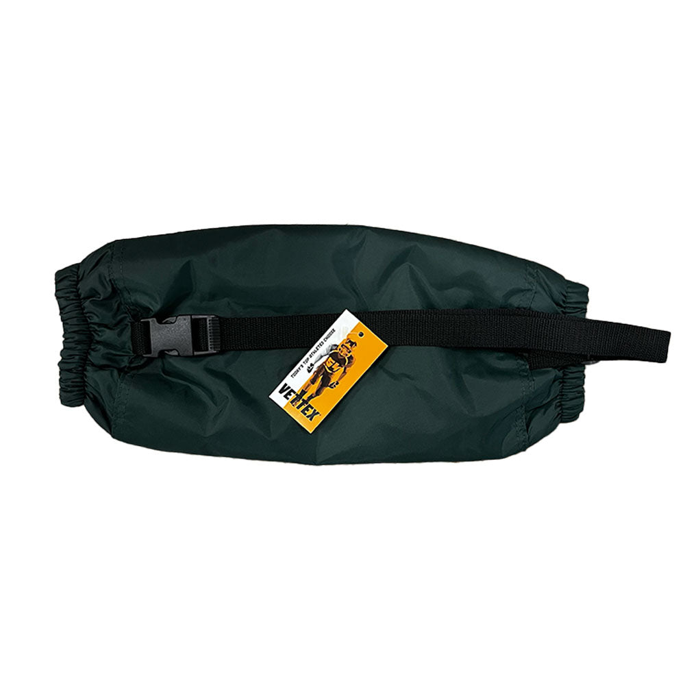 top view of dark green Vettex Football Hand Warmer on white background