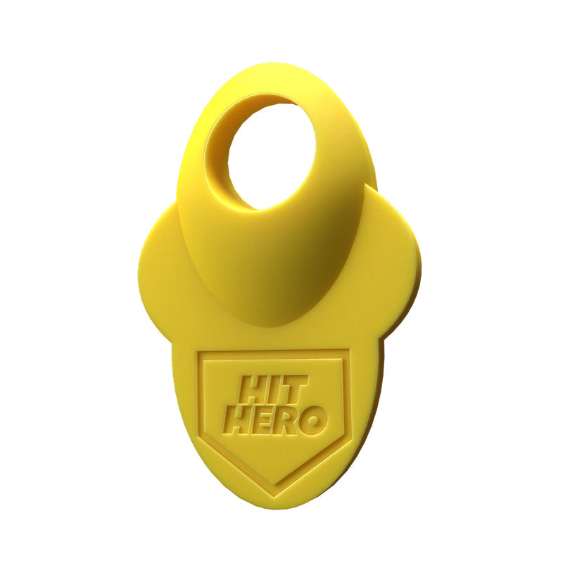 Hit Hero V2 Baseball Thumb Guard in banana yellow color with white background