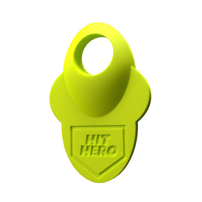 Hit Hero V2 Baseball Thumb Guard in neon yellow color with white background
