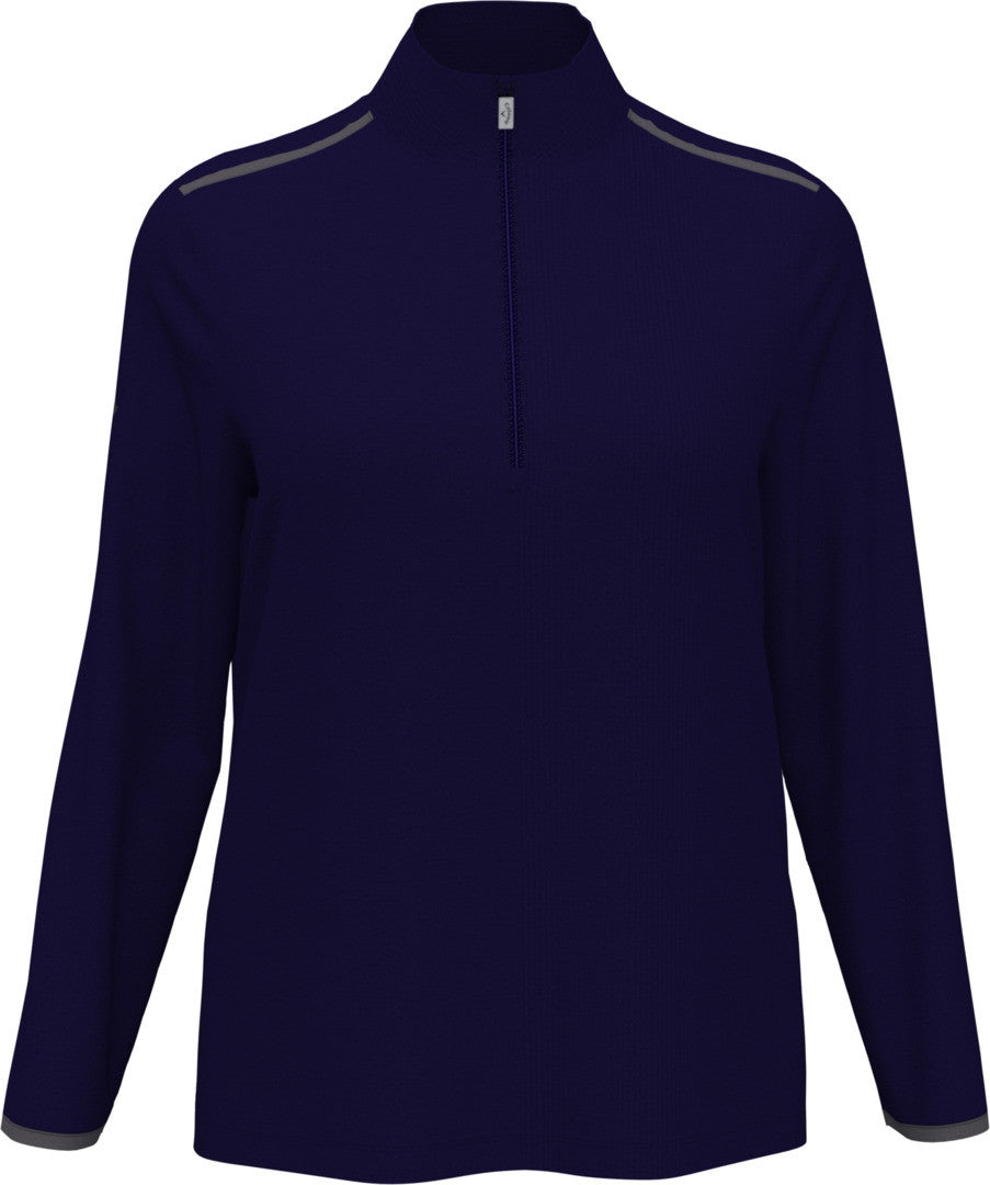 peacoat Ladies 1/4 Zip Mock Pullover front view