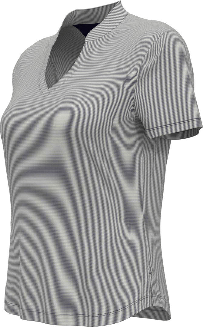 Ladies Fine Line Stripe Polo