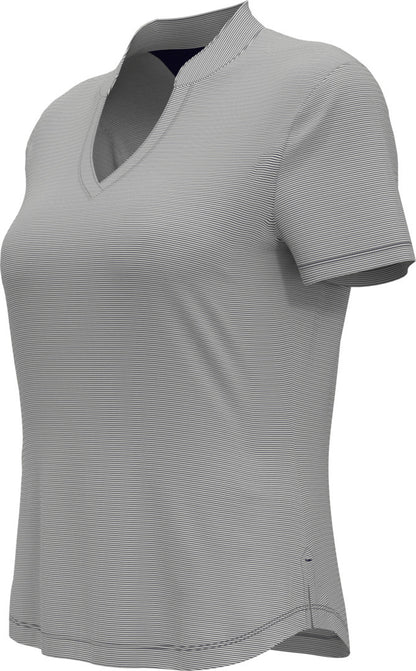 Ladies Fine Line Stripe Polo