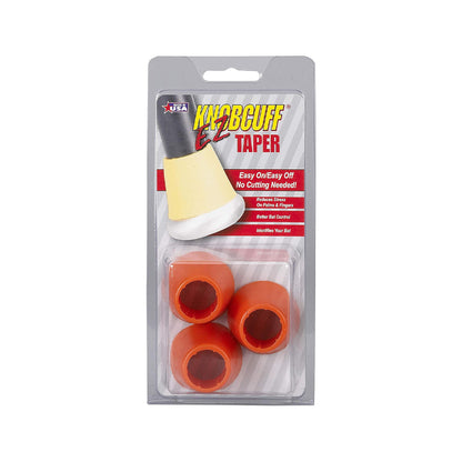packet of 3 Knobcuff EZ Taper used for baseball grip, in orange color on white background