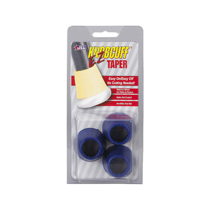 packet of 3 Knobcuff EZ Taper used for baseball grip, in navy blue color on white background