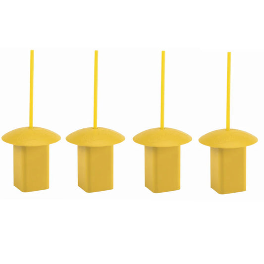 four Markwort Yellow Base Plug with Yellow Indicator on white bacground