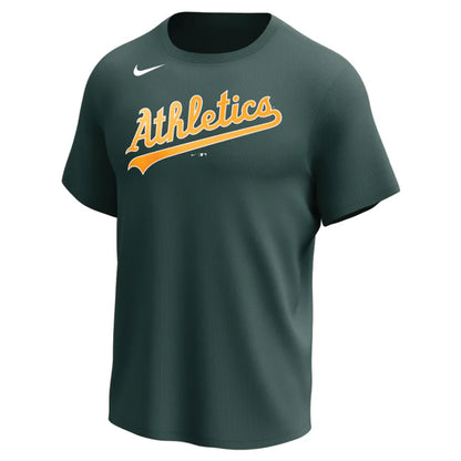 Nike MLB Replica Synthetic Crew Neck Jersey for team Oakland Athletics  on white background 