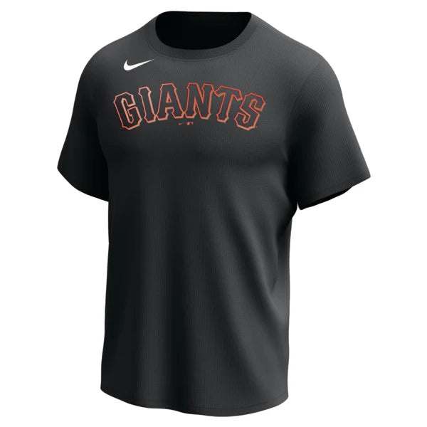 Nike MLB Replica Synthetic Crew Neck Jersey for team San Fransisco Giants on white background 