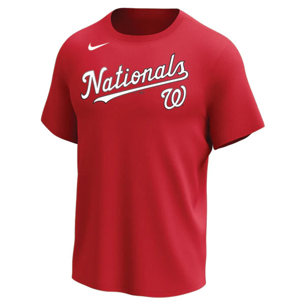 Nike MLB Replica Synthetic Crew Neck Jersey for team Washington Nationals on white background 