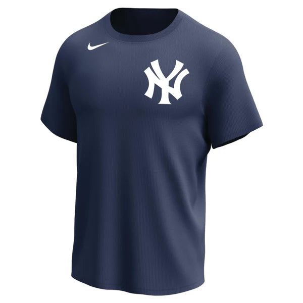Nike MLB Replica Synthetic Crew Neck Jersey for team New York Yankees on white background 