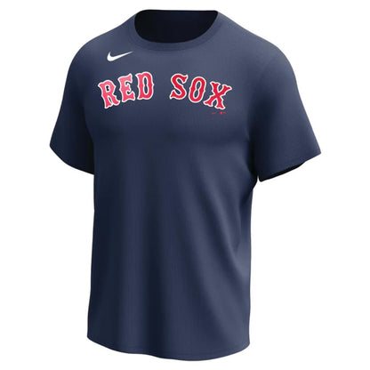 Nike MLB Replica Synthetic Crew Neck Jersey for team Boston Red Sox on white background 