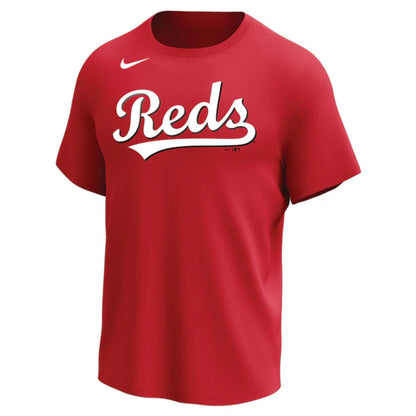 Nike MLB Replica Synthetic Crew Neck Jersey for team Cincinnati Reds on white background 