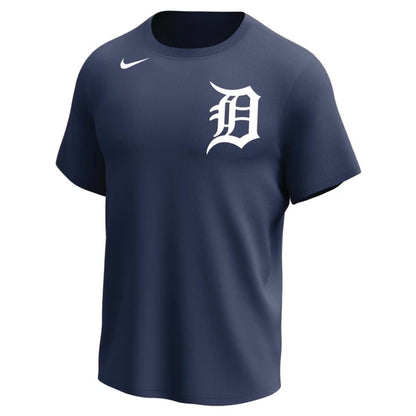 Nike MLB Replica Synthetic Crew Neck Jersey for team Detroit Tigers on white background 