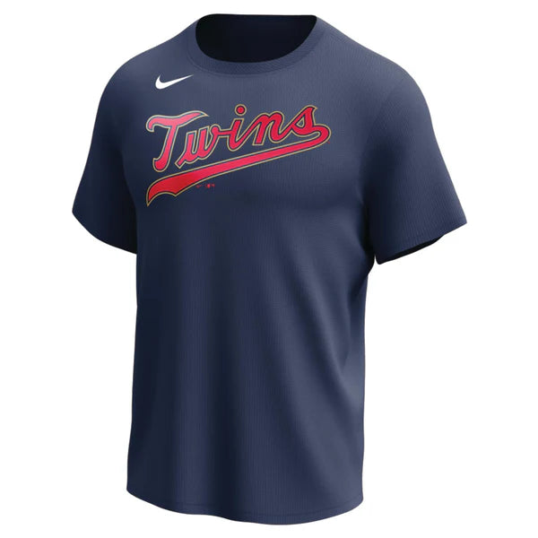 Nike MLB Replica Synthetic Crew Neck Jersey for team Minnesota Twins on white background 