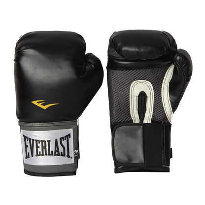 Black boxing gloves with Everlast logo on a white background