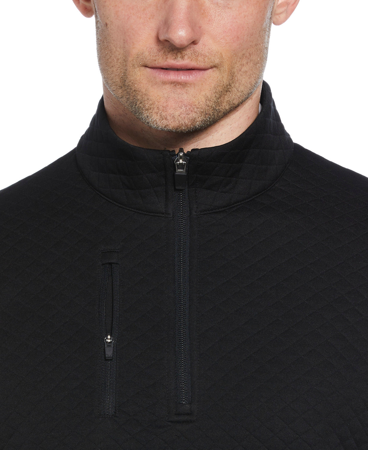 Mid-Weight Diamond Quilted Fleece 1/4 Zi
