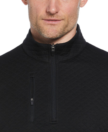 Mid-Weight Diamond Quilted Fleece 1/4 Zi