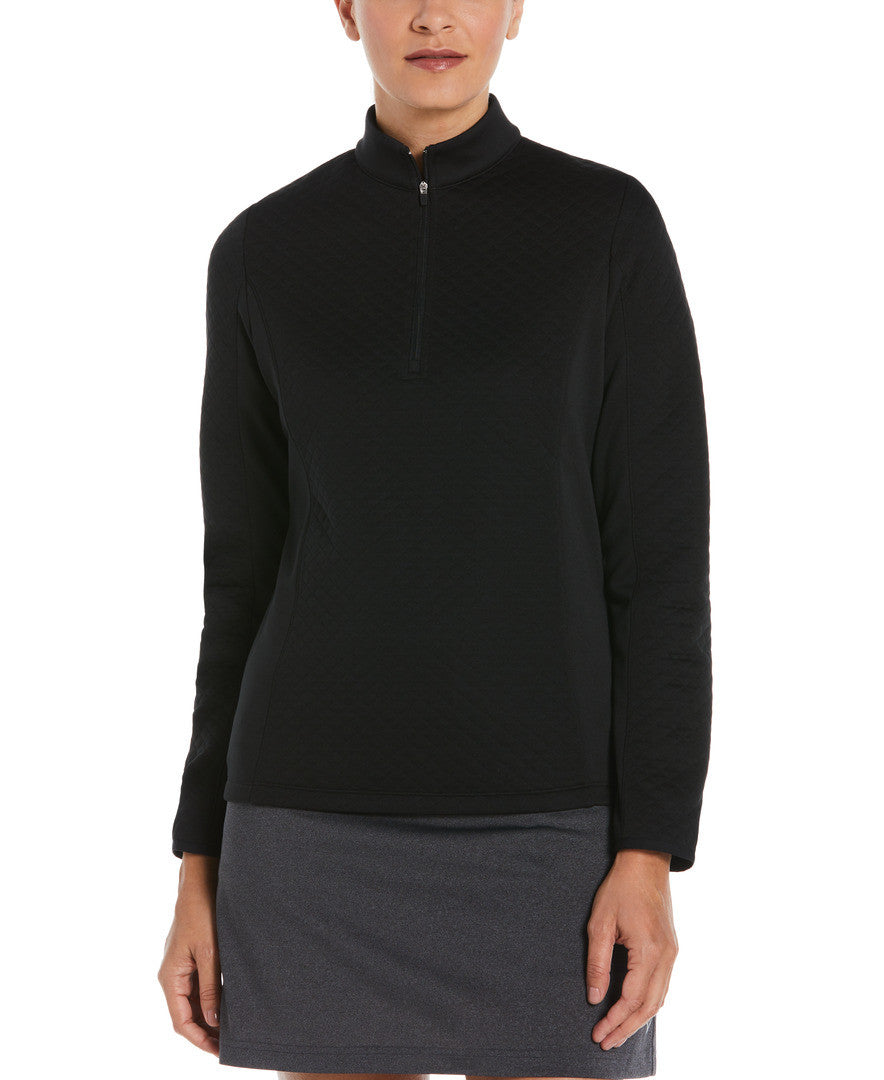 Mid-weight Diamond Quilted Fleece 1/4 Zi
