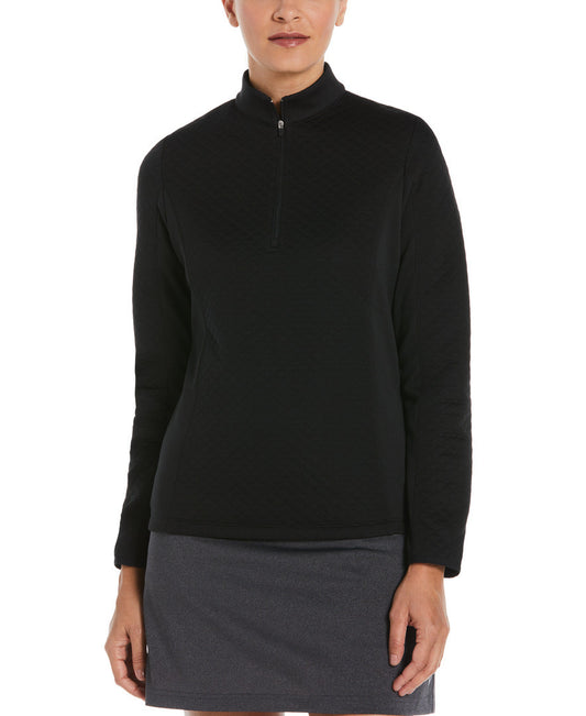 Mid-weight Diamond Quilted Fleece 1/4 Zi